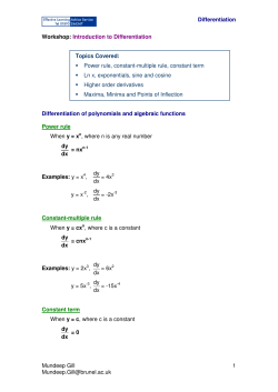 Introduction to Differentiation