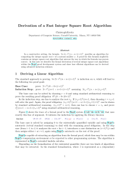 Derivation of a Fast Integer Square Root Algorithm