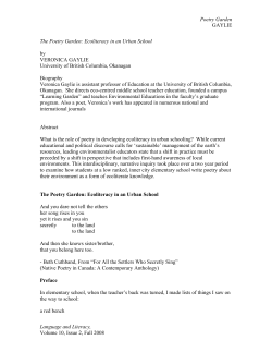 Poetry Garden GAYLIE Language and Literacy, Volume 10, Issue 2