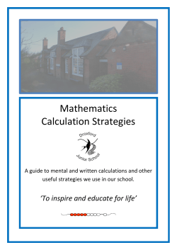 Mathematics Calculation Strategies