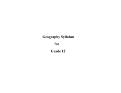 Geography Syllabus for Grade 12