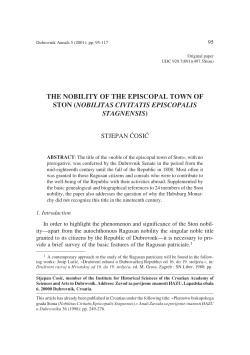 THE NOBILITY OF THE EPISCOPAL TOWN OF STON (NOBILITAS
