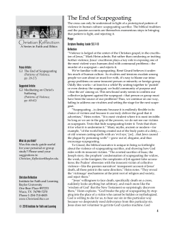 The End of Scapegoating