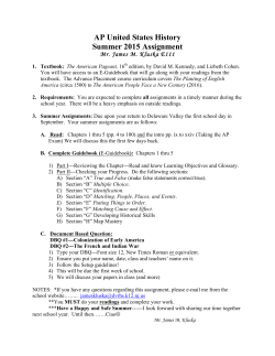 AP US History - Delaware Valley Regional High School