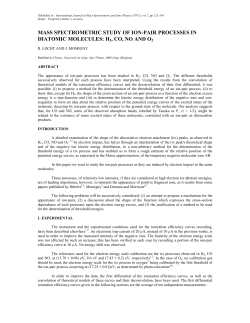 mass spectrometric study of ion-pair processes in diatomic