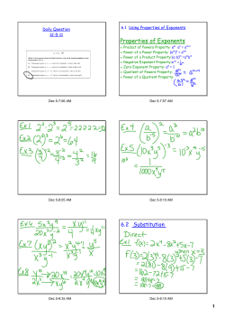 Properties of Exponents