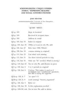 ACKNOWLEDGING UNIQUE OTHERS