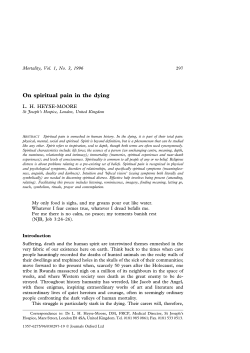 On spiritual pain in the dying - JShellman