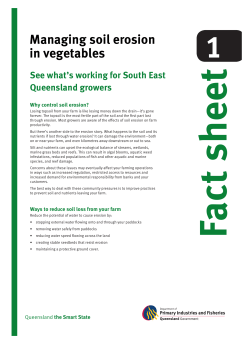 Managing soil erosion in vegetables