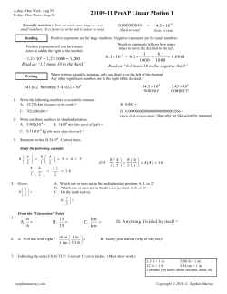 20109-11 PreAP Linear Motion 1