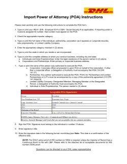 Import Power of Attorney (POA) Instructions - DHL