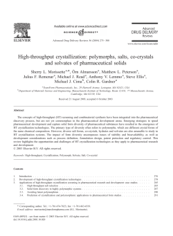High-throughput crystallization: polymorphs, salts, co