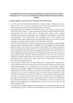 contribution of the pan african movement uganda chapter on cuba`s