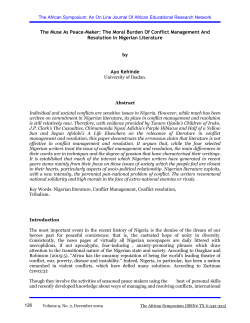 The African Symposium 9.2 - The Muse As Peace