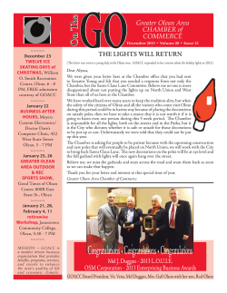 November 2013 Newsletter - Greater Olean Area Chamber of