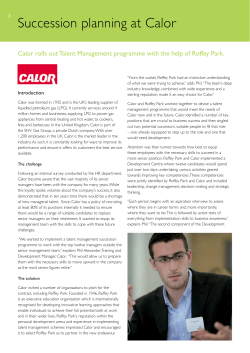 Succession planning at Calor