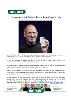 Steve Jobs - A Belbin Team Role Case Study