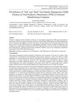 The Influence of &ldquo;Soft&rdquo; and &ldquo;Hard&rdquo; Total Quality Management (TQM