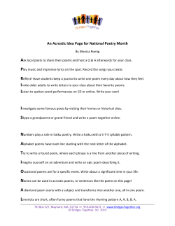 An Acrostic Idea Page for National Poetry Month