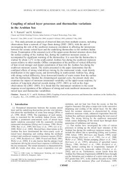 Coupling of mixed layer processes and thermocline variations in the