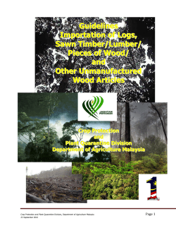 Guidelines Importation of Logs, Sawn Timber/Lumber/ Pieces of Wood