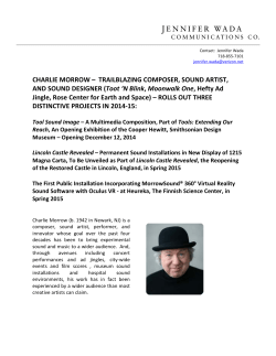 CHARLIE MORROW &ndash; TRAILBLAZING COMPOSER, SOUND