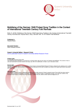 Mobilising of the German 1848 Protest Song Tradition in the Context