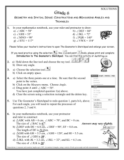 SOLUTIONS 1. In your mathematics notebook, use your ruler and