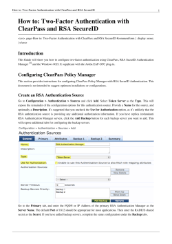 How to: Two-Factor Authentication with ClearPass