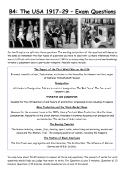 B4: The USA 1917-29 &ndash; Exam Questions