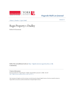 Regis Property v. Dudley - Osgoode Digital Commons