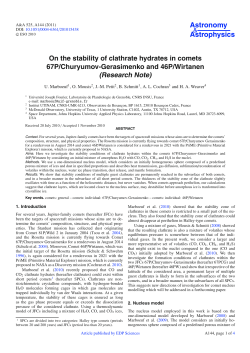 On the stability of clathrate hydrates in comets 67P/Churyumov