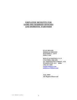 Employee Benefits for Same Sex Married Spouses and Domestic