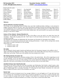 06 November 2013 e-mail:  Newsletter