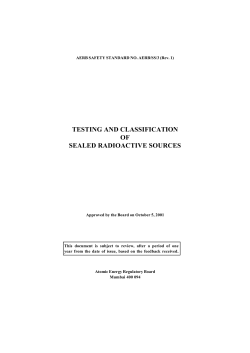 Testing and Classification of Sealed Radioactive Sources
