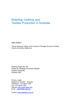 Retailing, Clothing and Textiles Production in Australia