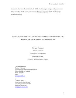Overt reanalysis strategies and eye movements during the reading
