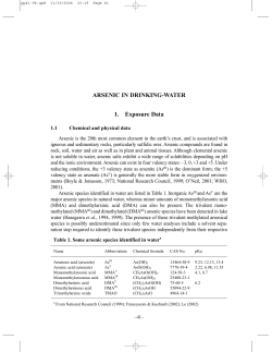 ARSENIC IN DRINKING-WATER 1. Exposure Data
