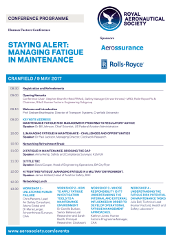 STAYING ALERT: MANAGING FATIGUE IN MAINTENANCE