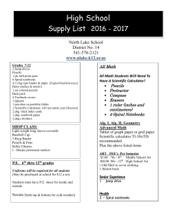 School Supply Lists 2016-17 - North Lake School District #14