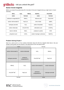 Some A-level reagents