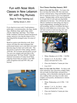 Fun with Nose Work Classes in New Lebanon NY with Peg Munves