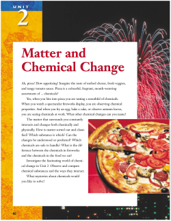 Unit 2 Matter and Chemical Change - Topic 1