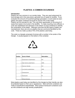 PLASTICS: A COMMON OCCURENCE