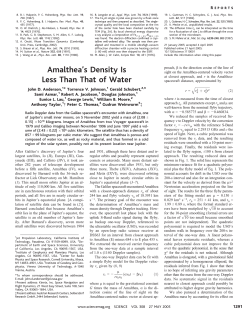 Amalthea`s Density Is Less Than That of Water