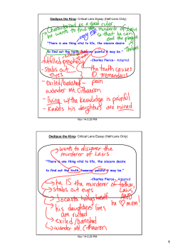 Oedipus the King Critical Lens Essay