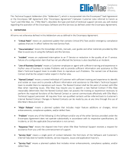 This Technical Support Addendum