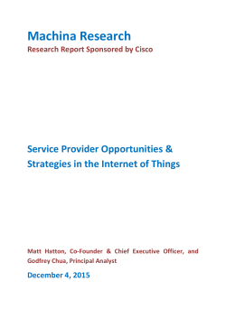 Machina Research - Internet of Things World Forum