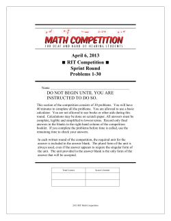 2013 Sprint Round Questions