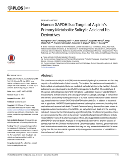 Human GAPDH Is a Target of Aspirin`s Primary Metabolite Salicylic